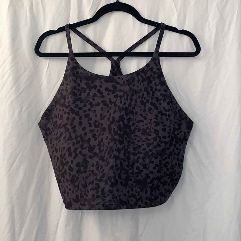 XL Patterned Cross Back Workout Top